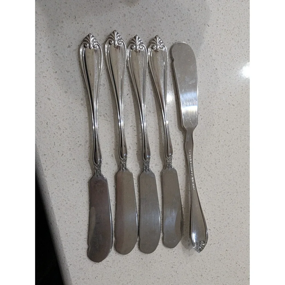 Royal Gallery Butter Spreader Knives Silver 18/8 Stainless Steel Set of 5